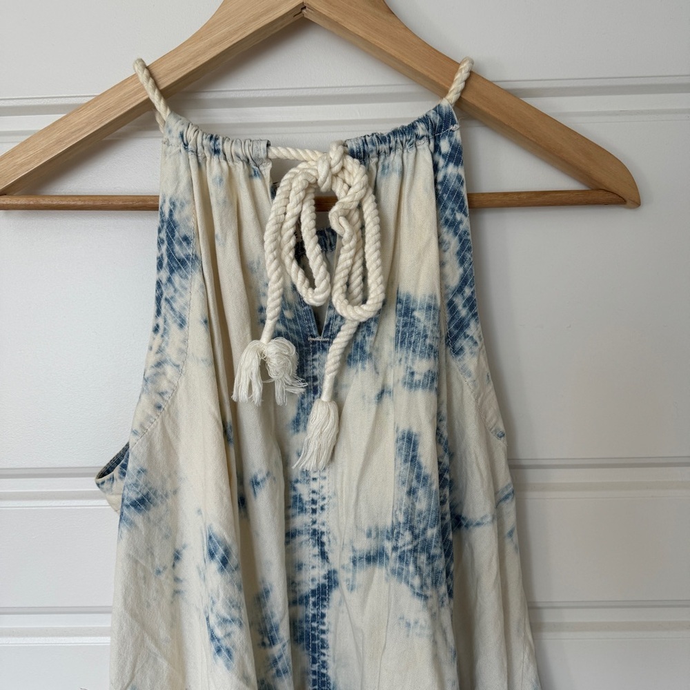 Holding Horses Chambray tie dye swing midi dress with pockets size extra small - Picture 5 of 8